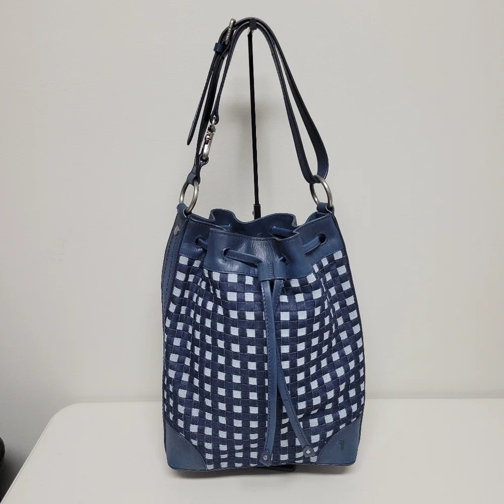 Frye Melissa Denin Drawstring Hobo Bucket Bag.